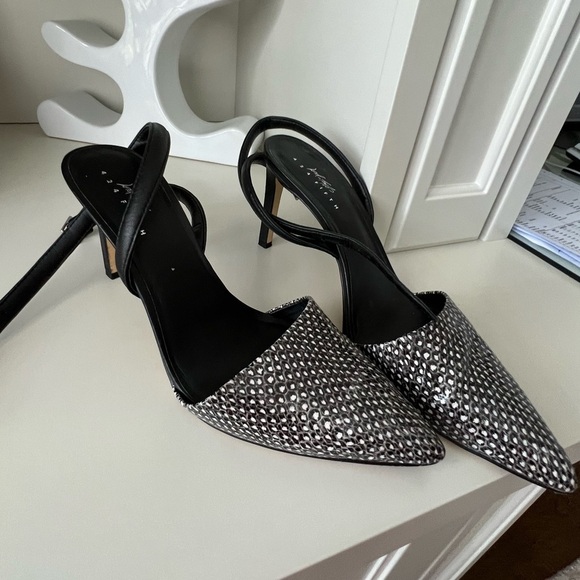 LORD & TAYLOR 424 FIFTH Pointed Toe strappy Heels Leather Women’s size 10 - Picture 4 of 16